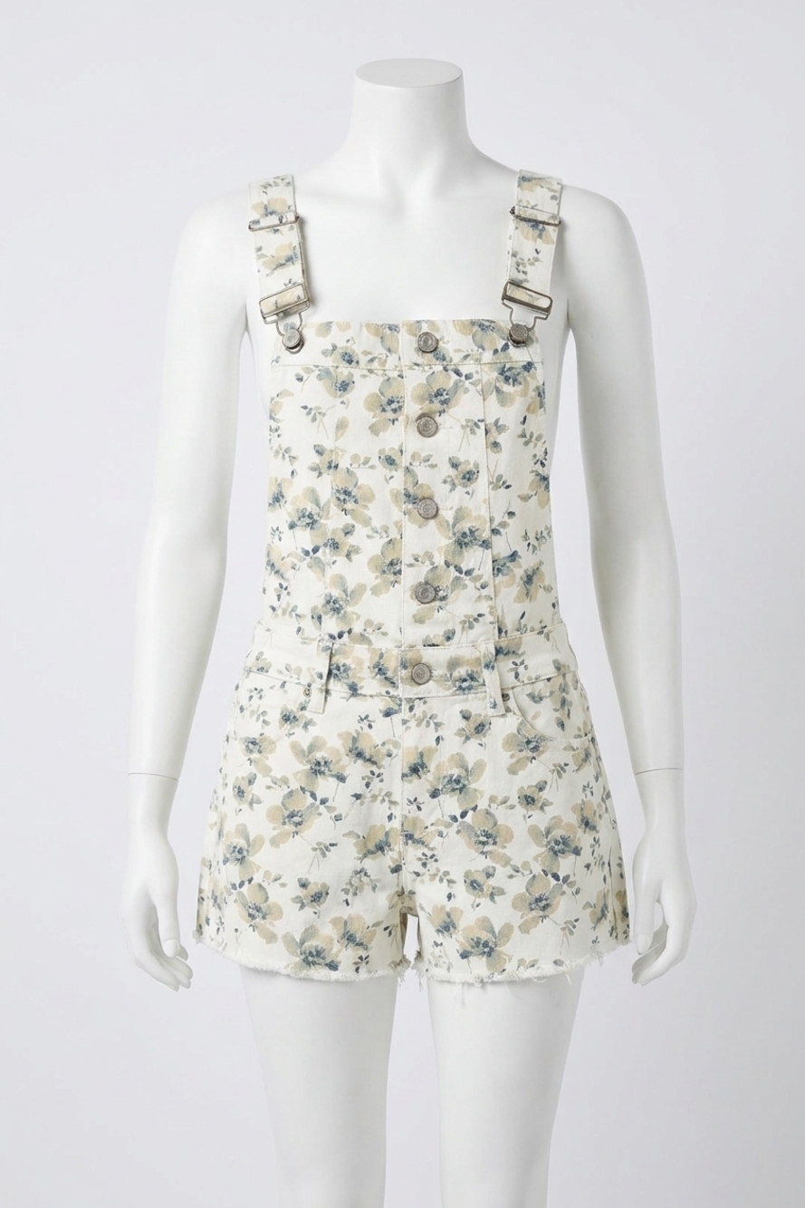 NEW KANCAN rosie printed overalls in white